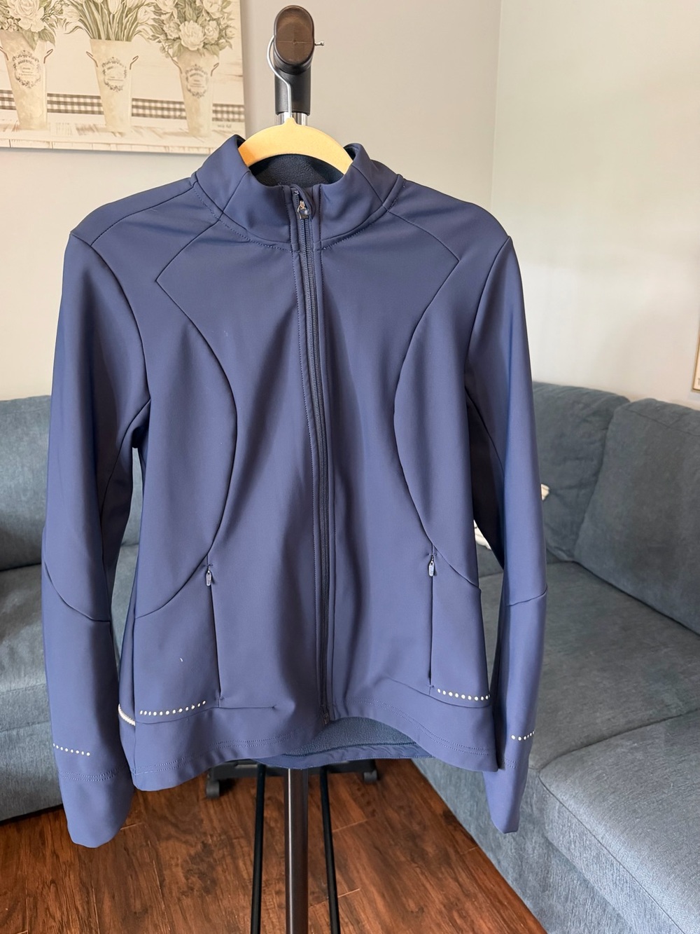 Sweaty Betty Navy Zip-Up Bomber Jacket